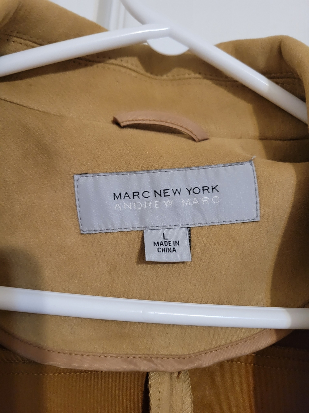Marc New York Tan Suede Like Moto Jacket with Gold Hardware Size L - Picture 3 of 3
